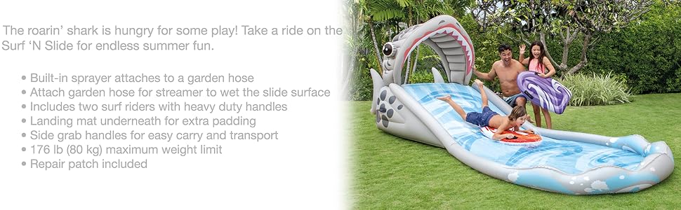 Intex--Inflatable-Splash-Play-Center-Shark-Water-Slide-with-2-Surf-Riders--Surf-N-Slide-Kids-15-Long-lrm57159